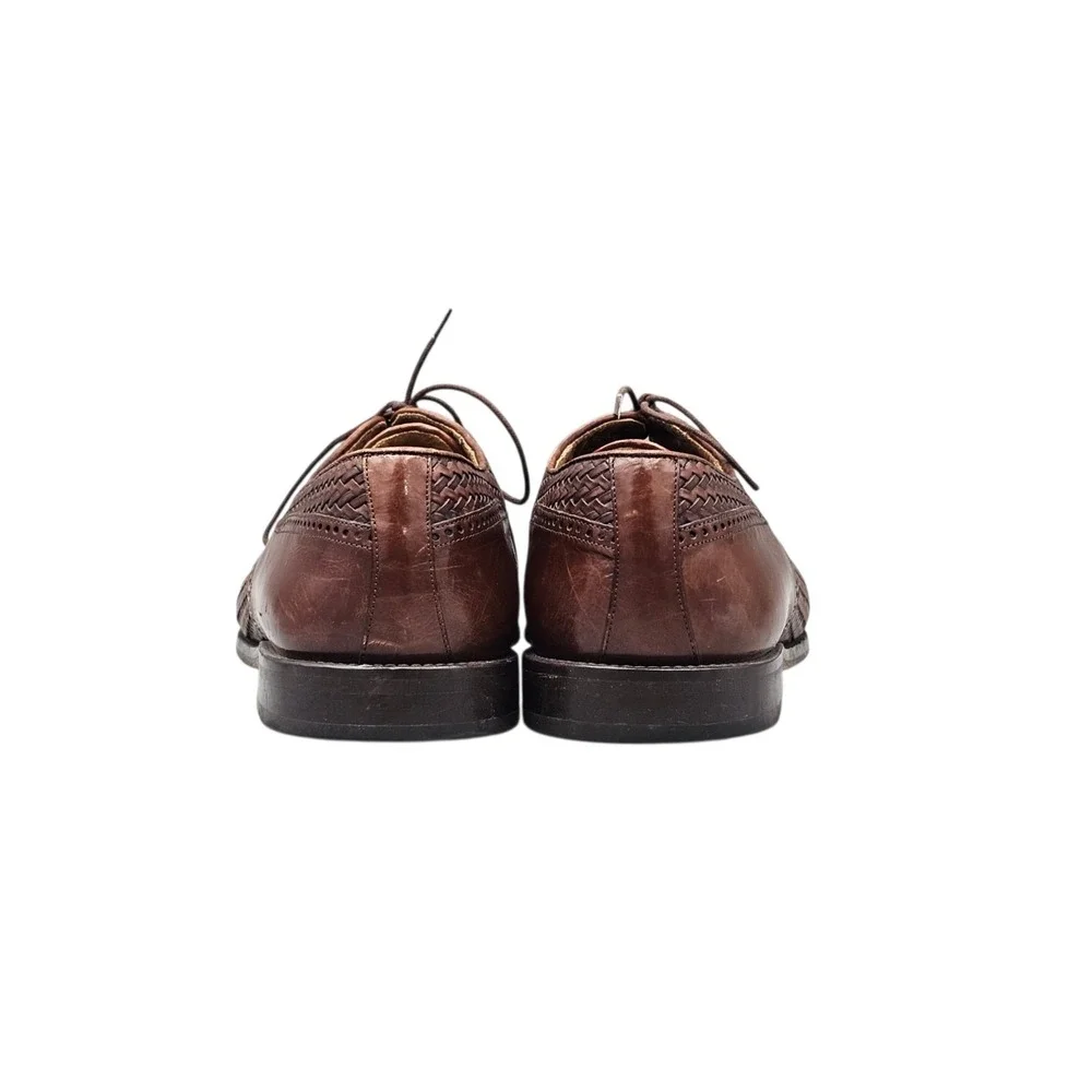 Mezlan Men's Size 11.5 W Salinas Brown Genuine Crocodile & Woven Leather Oxfords
